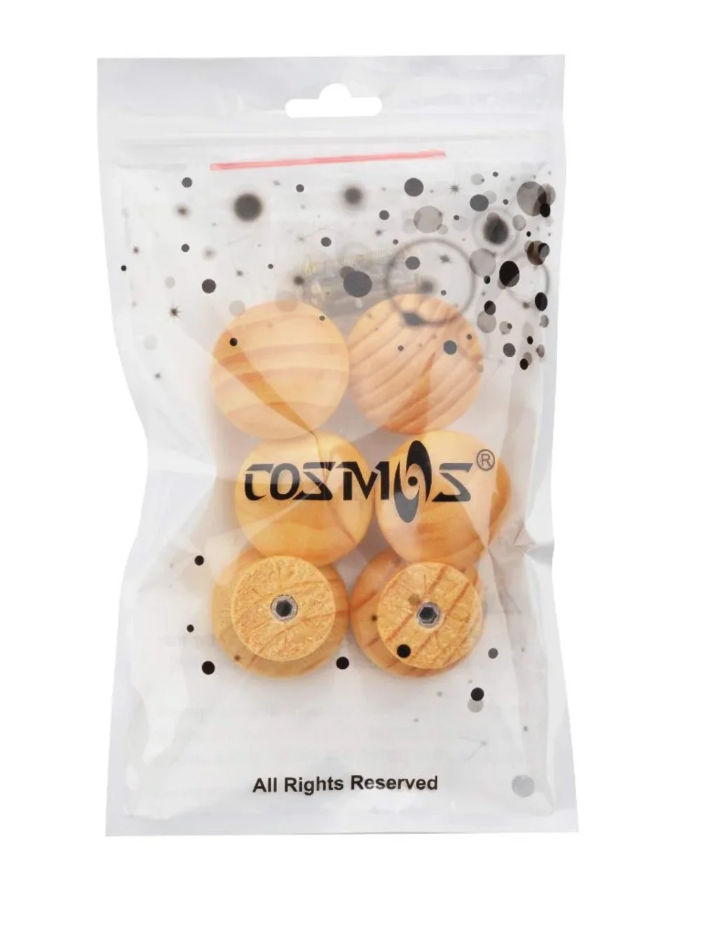 Cosmos 6 PCS Round Mushroom Shape Wooden Cabinet Knobs Drawer Pulls